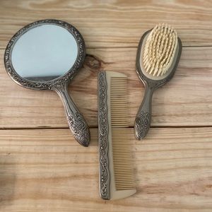 Vintage Silver Plated Vanity Set